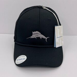 TOMMY BAHAMA CAP/HAT GREY MARLIN LOGO 3-D,STRAP LOCKING VELCRO, COCKTAIL RECIPE